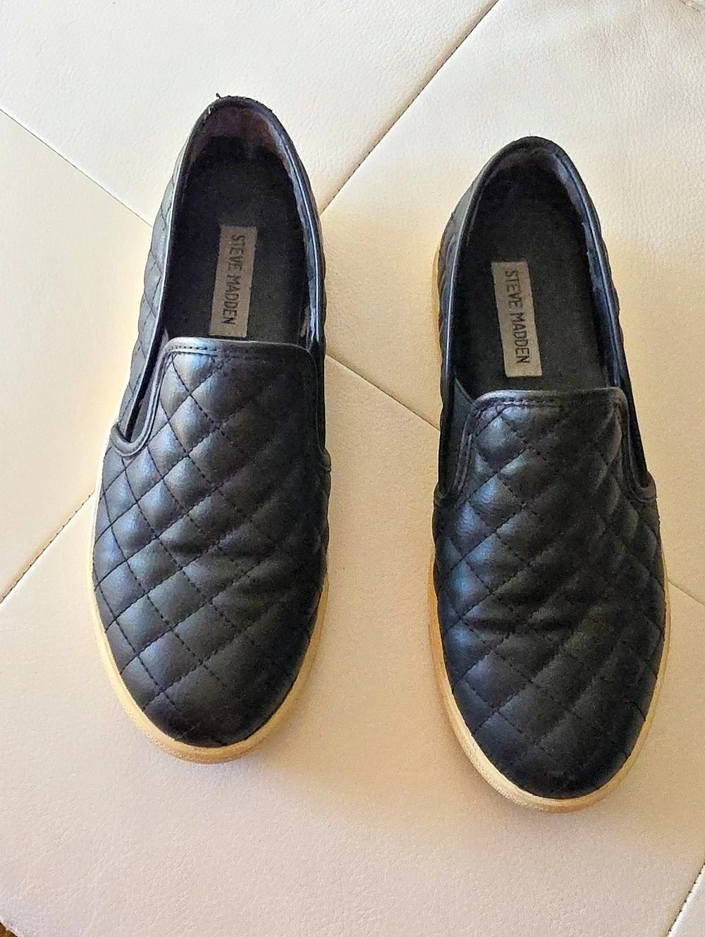 Steve Madden Ecentrcq Quilted Slip-On Sneakers in Black